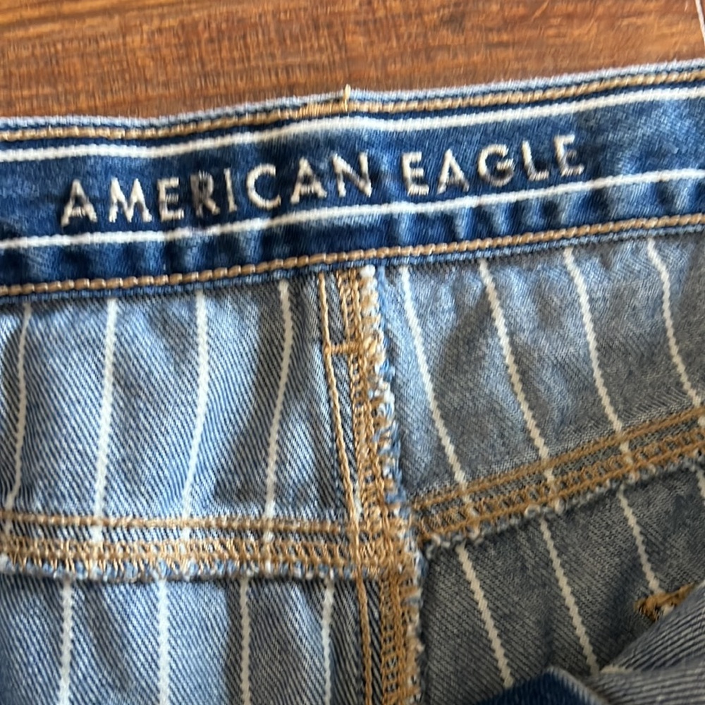 American Eagle Outfitters High-Rise Blue Pinstripe Jeans - Picture 4 of 7